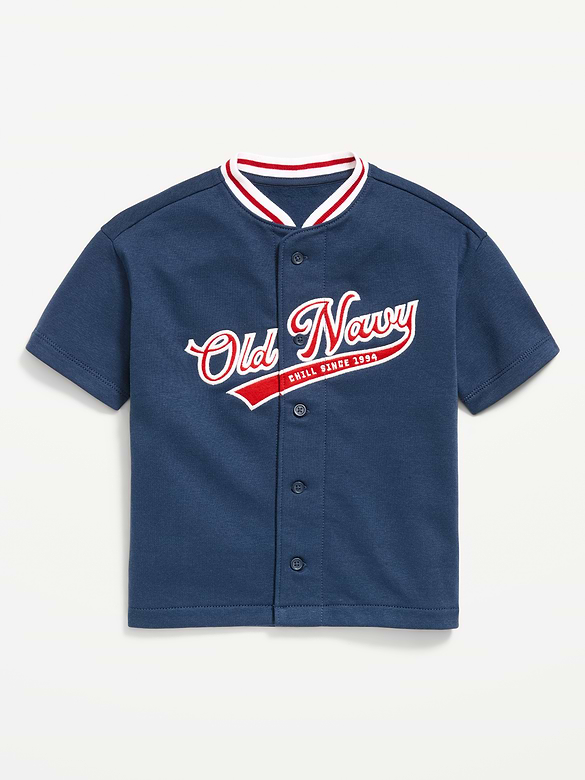 Oversized Logo-Graphic Baseball Sweatshirt for Toddler Boys