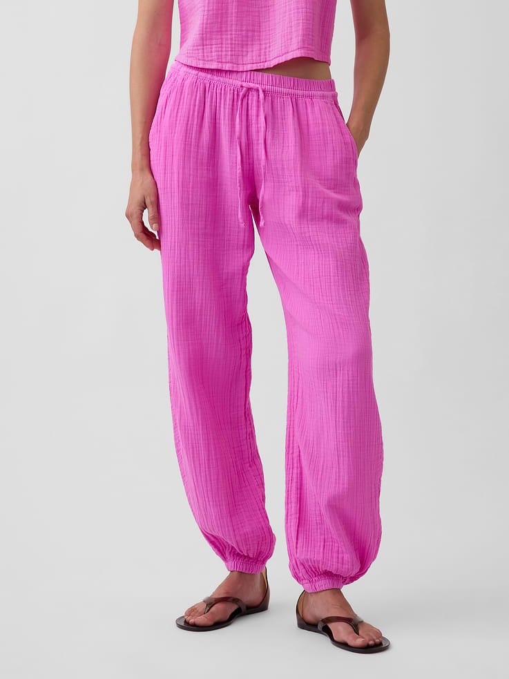 L'image numéro 2 présente Pantalon de jogging en gaze de coton
