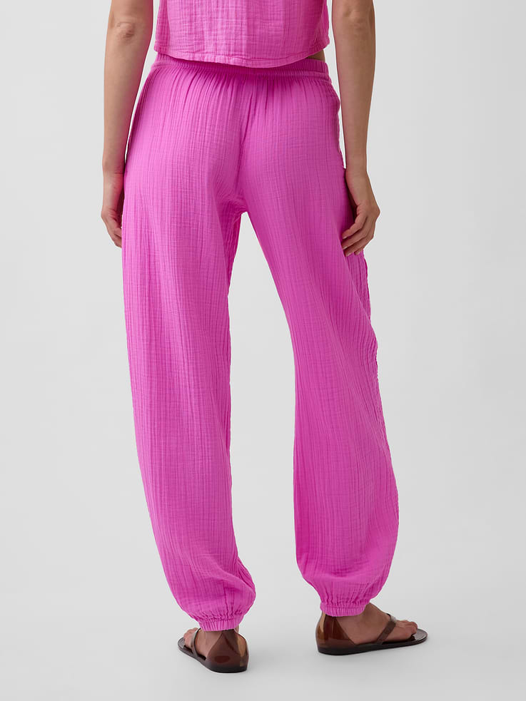 L'image numéro 4 présente Pantalon de jogging en gaze de coton