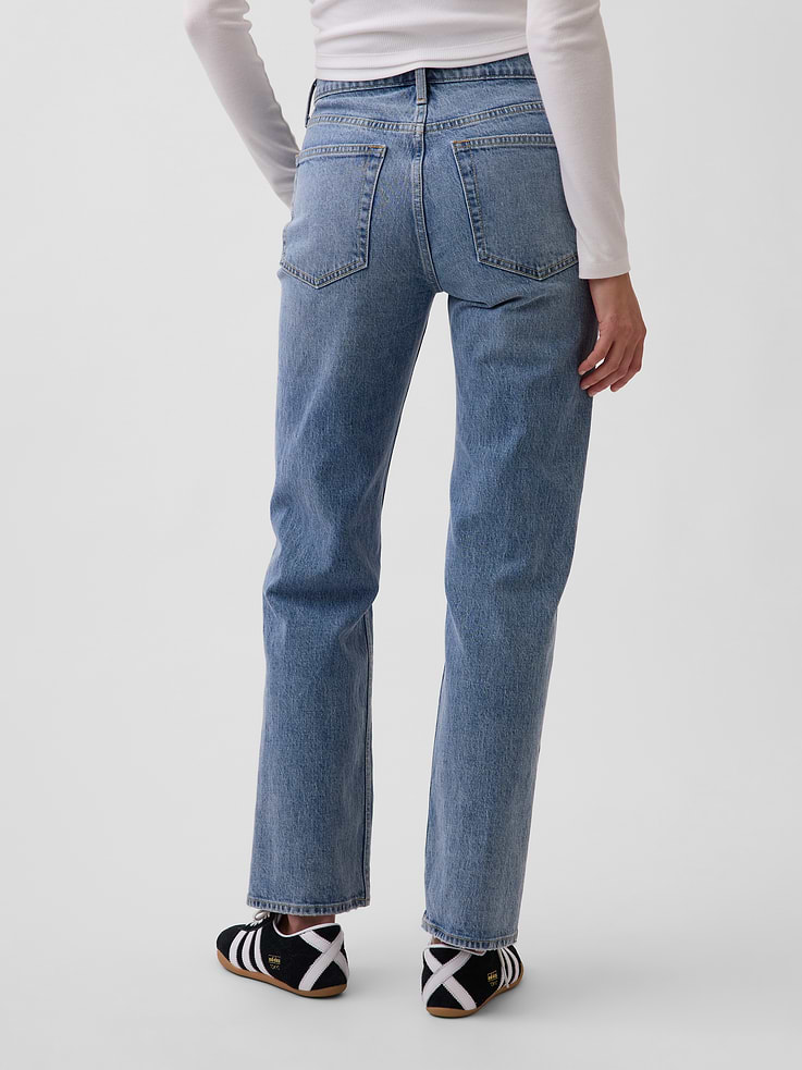 Image number 4 showing, Mid Rise Relaxed Straight Jeans