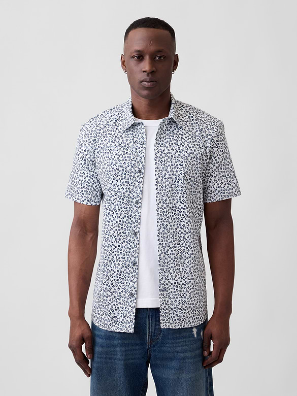 Stretch Poplin Shirt in Standard Fit