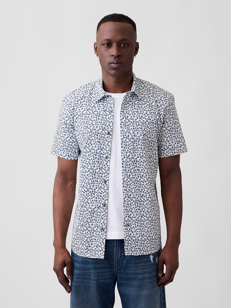Image number 1 showing, Stretch Poplin Shirt in Standard Fit