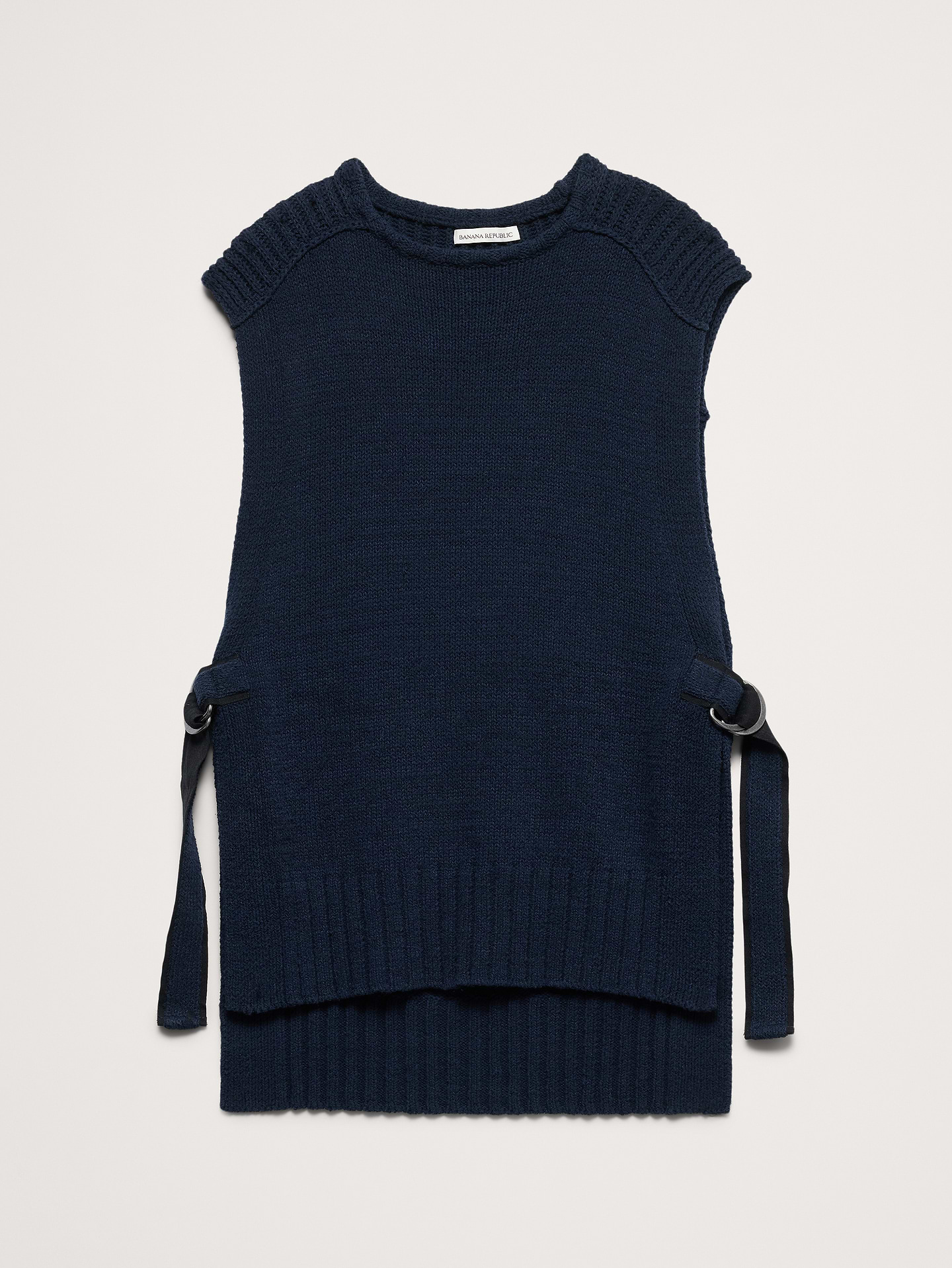 Image number 6 showing, Chunky Cotton-Blend Sweater Vest with Open Sides