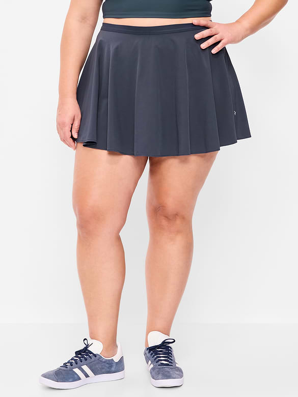 Extra High-Waisted Stretch Woven Swing Skort