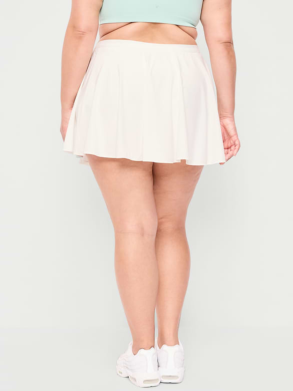 Extra High-Waisted Stretch Woven Swing Skort