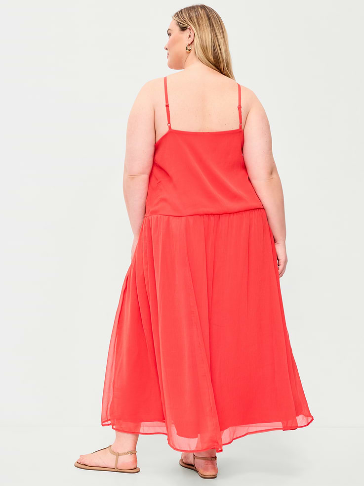 L'image numéro 9 présente Robe longue en chiffon à taille tombante