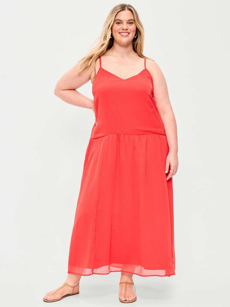 L'image numéro 8 présente Robe longue en chiffon à taille tombante