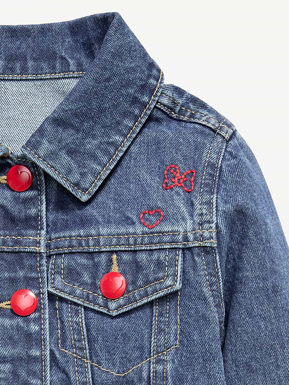 Veste camionneur courte en denim Minnie Mouse de Old Navy x Disney pour toute-petite