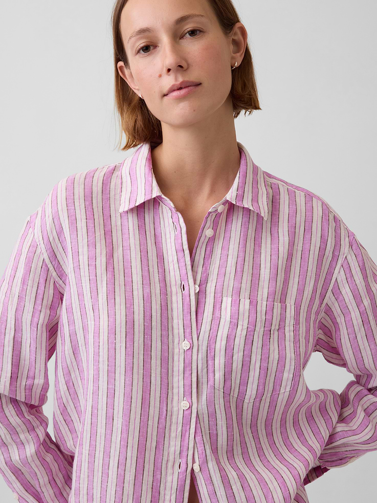 Image number 4 showing, 100% Linen Oversized Shirt