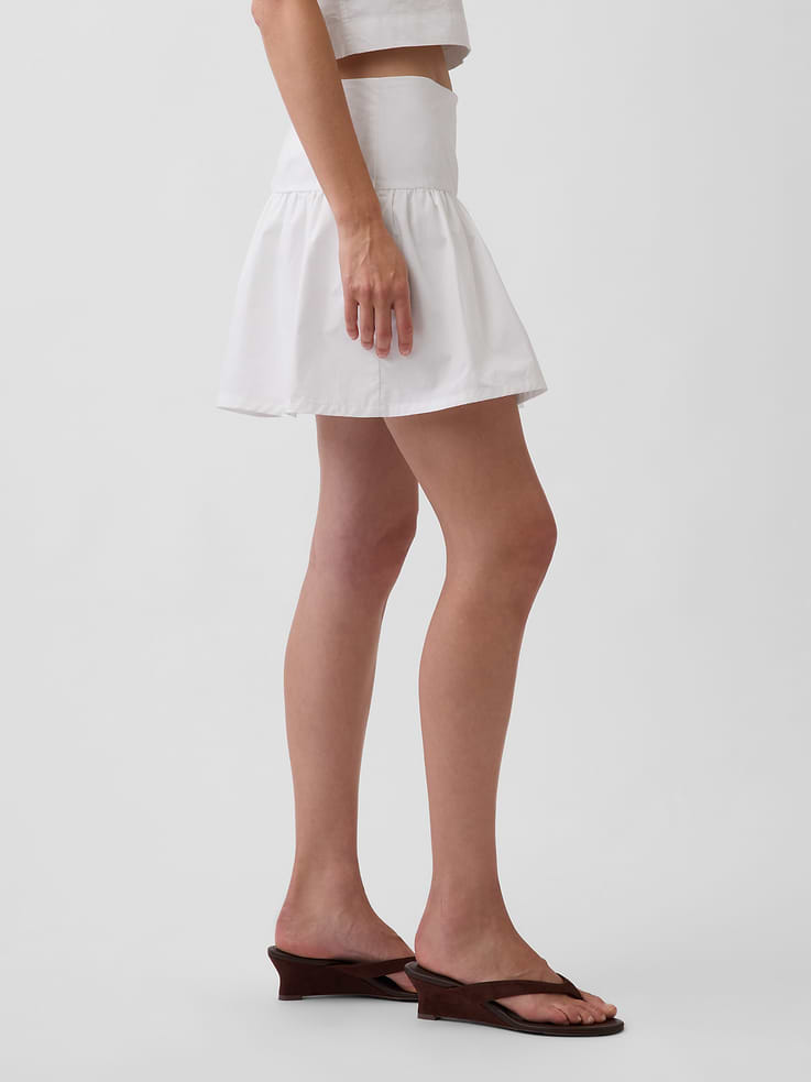 Image number 3 showing, Poplin Drop-Waist Mini Skort