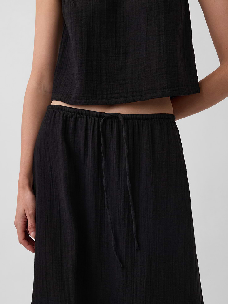 Image number 4 showing, Cotton Gauze Tiered Easy Maxi Skirt