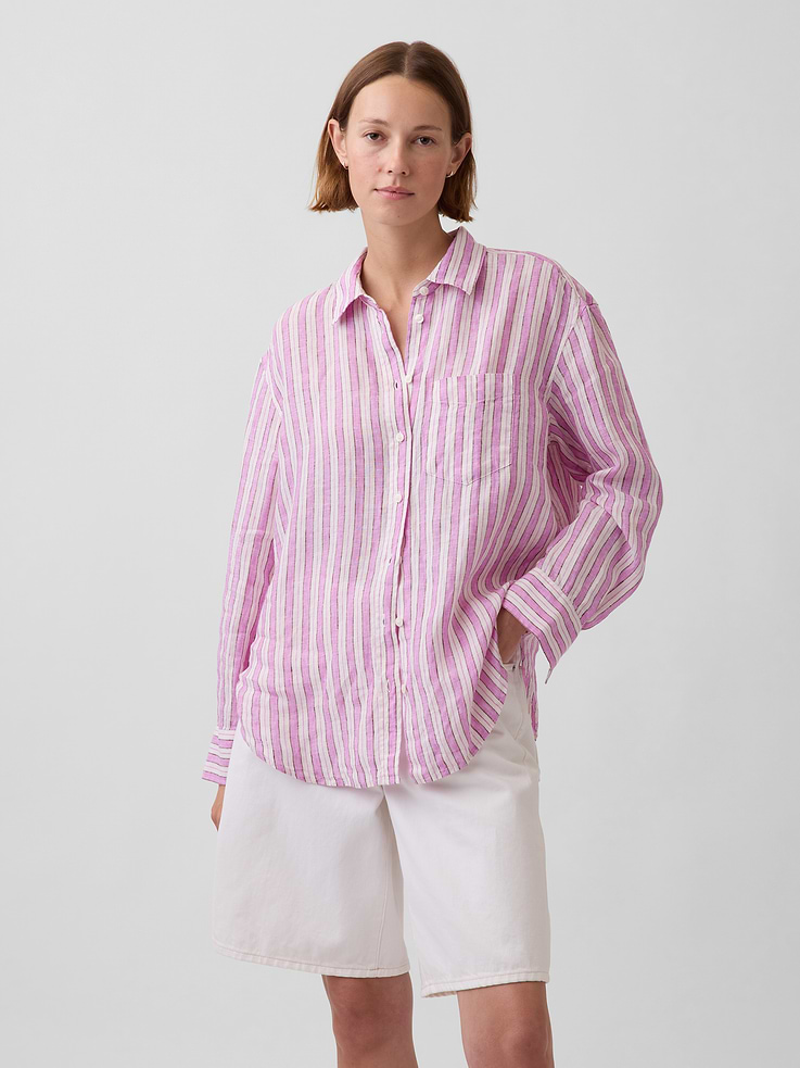 Image number 1 showing, 100% Linen Oversized Shirt