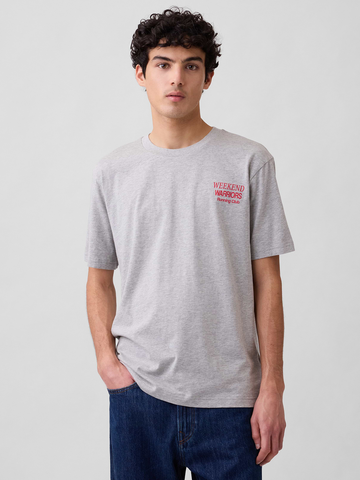 Gap Factory Men's Everyday Soft Relaxed Graphic T-Shirt (Grey)