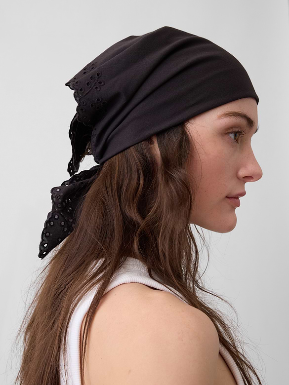 100% Cotton Eyelet Bandana Scarf