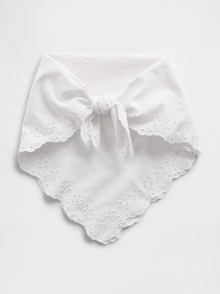 Image number 1 showing, 100% Cotton Eyelet Bandana Scarf