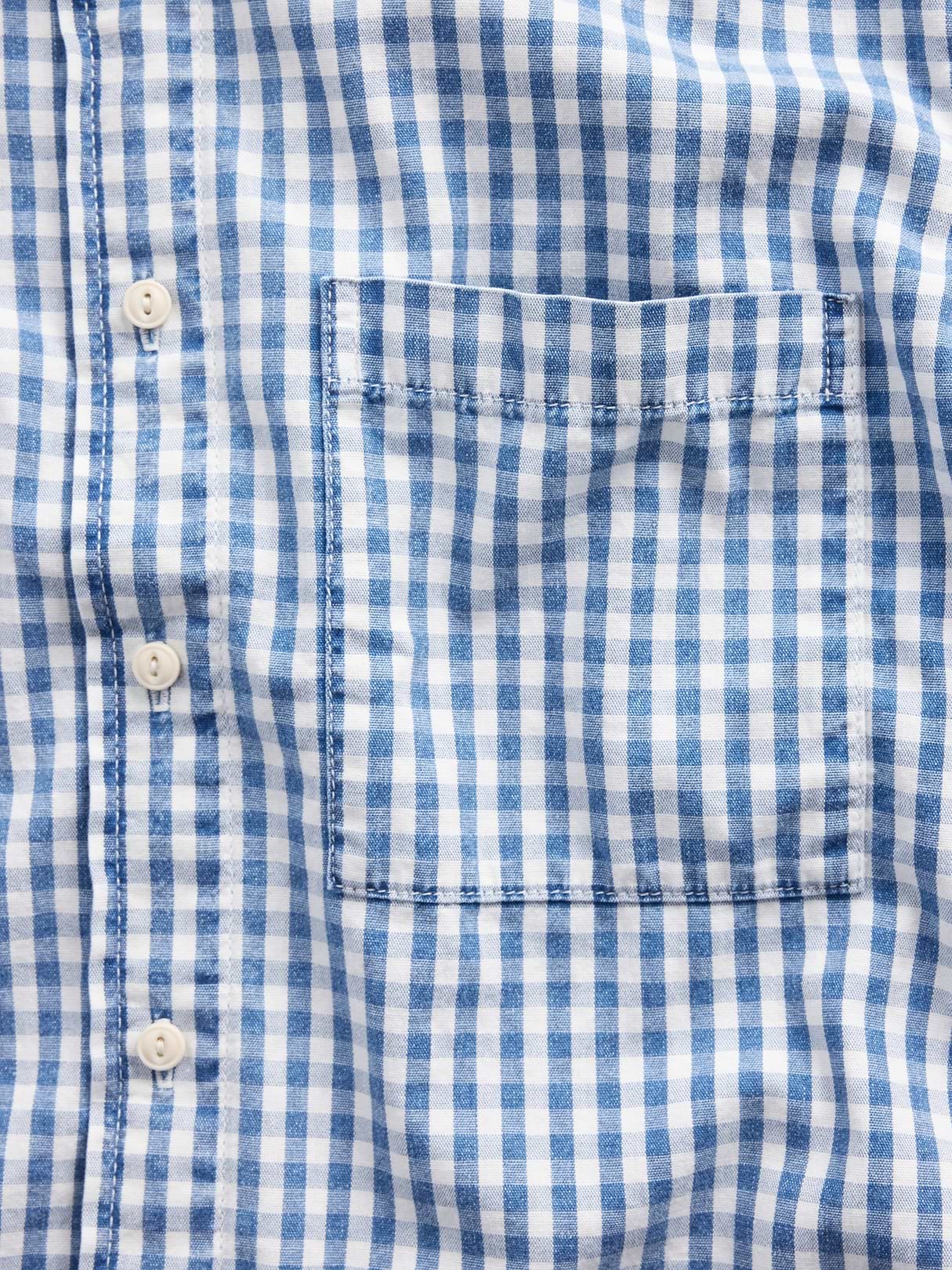 Gingham Denim Relaxed Straight-Hem Shirt | Gap