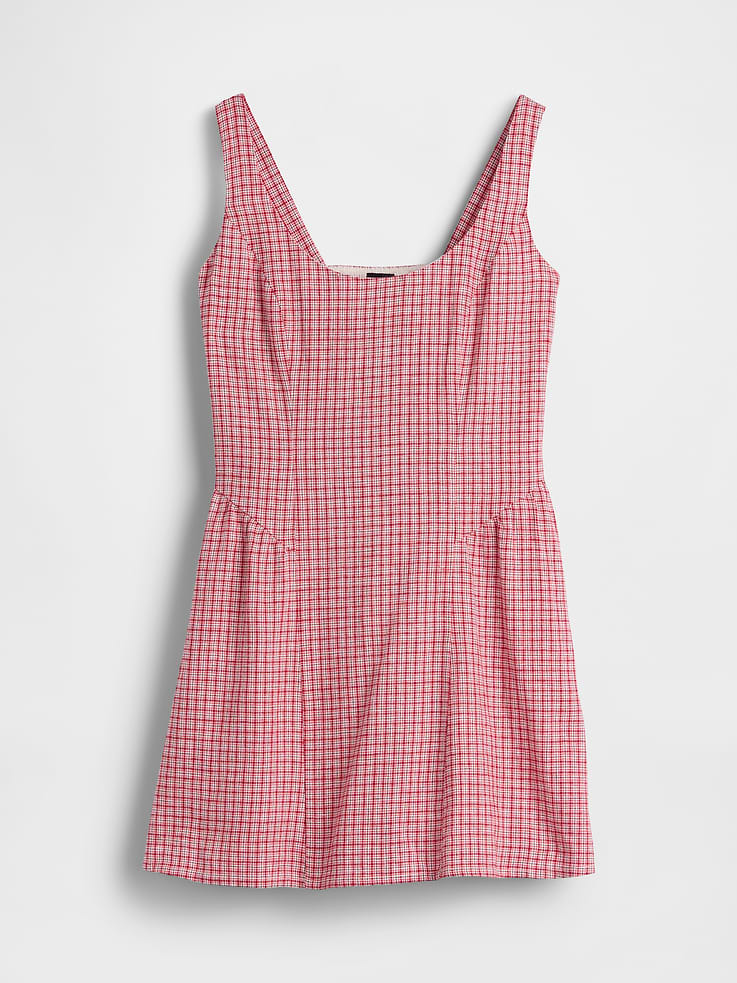 Image number 5 showing, Linen-Blend Drop-Waist Mini Dress