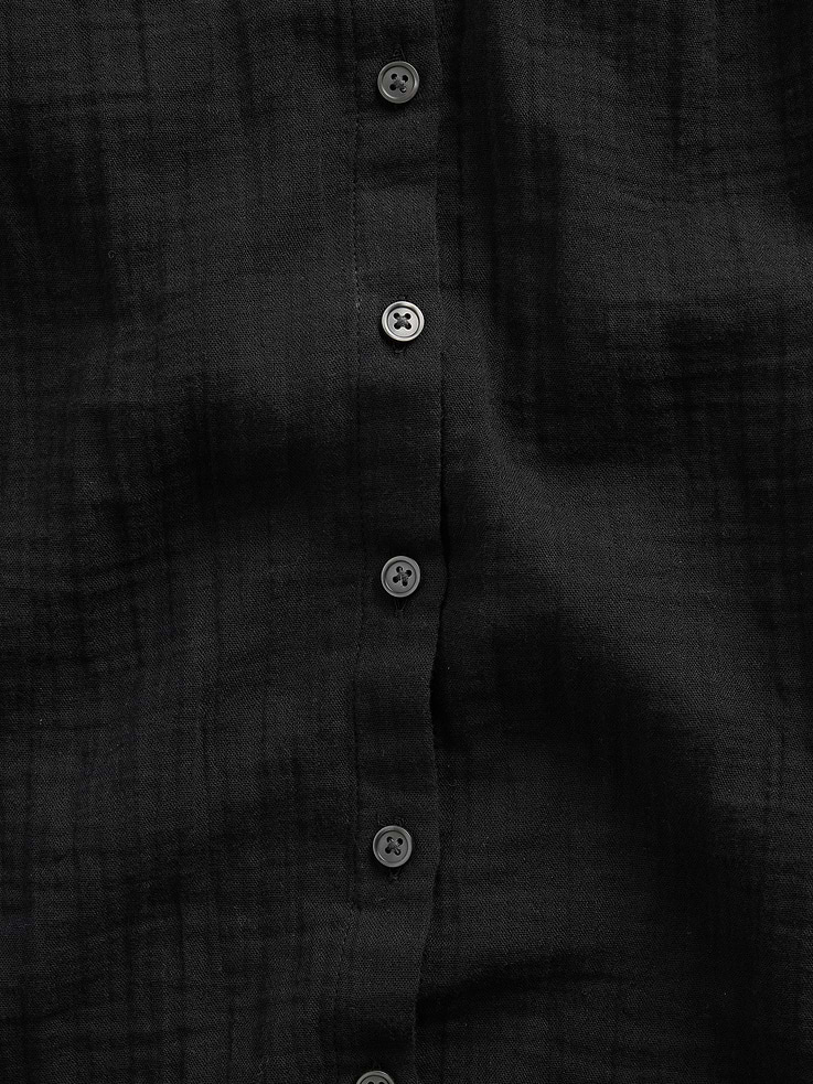 Image number 4 showing, Cotton Gauze Oversized Collarless Shirt