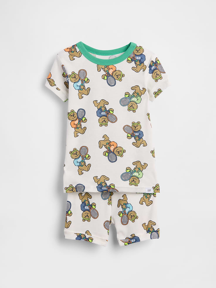 Image number 1 showing, Baby & Toddler Organic Brushed Cotton Brannan Bear Tennis PJ Short Set
