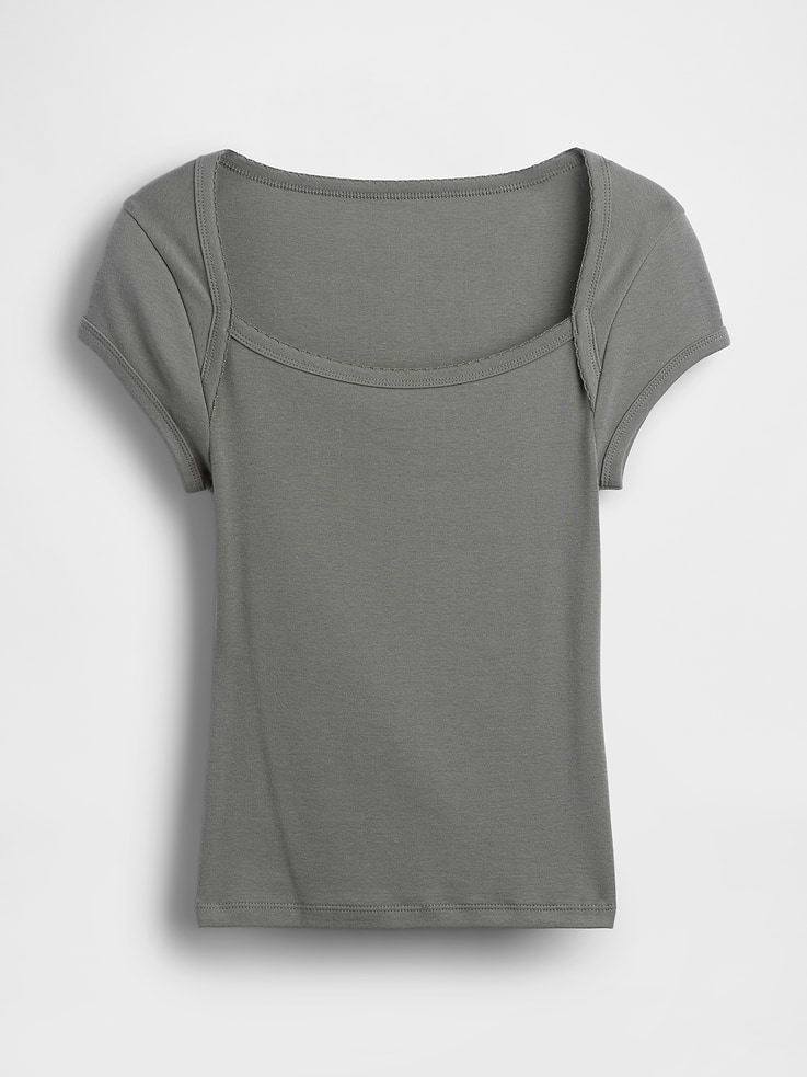 Image number 5 showing, Modern Square-Neck Crop T-Shirt