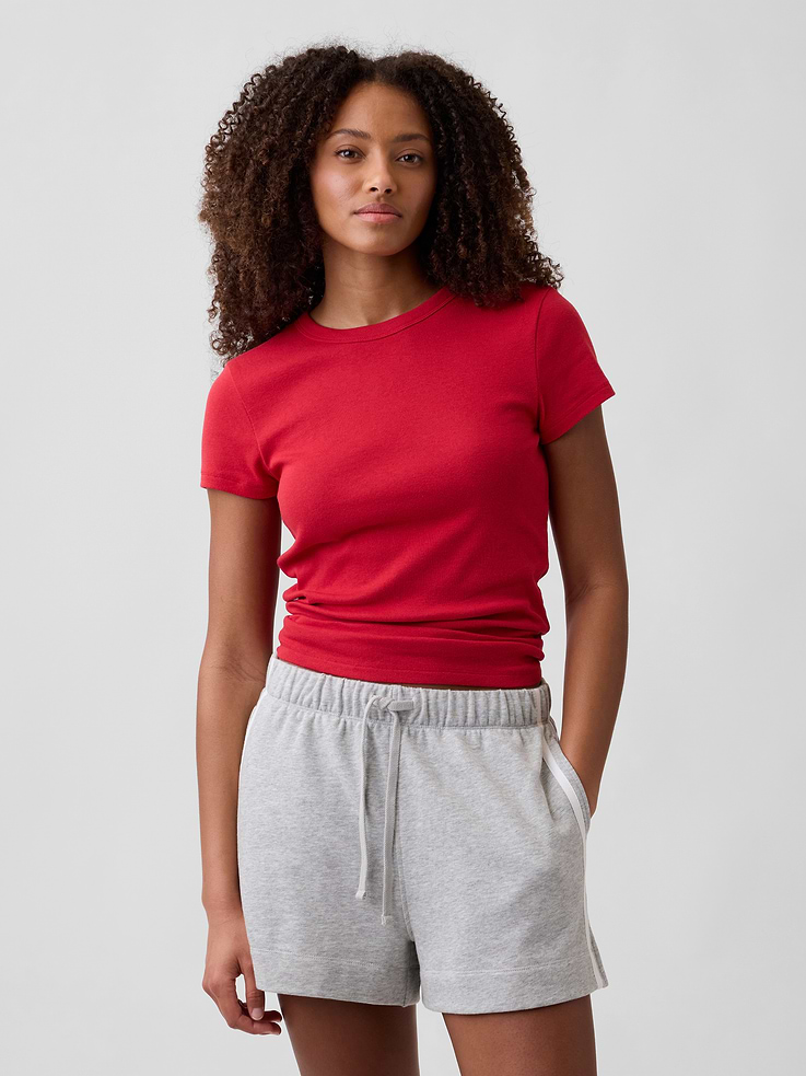 Image number 1 showing, Modern Ribbed Crewneck T-Shirt