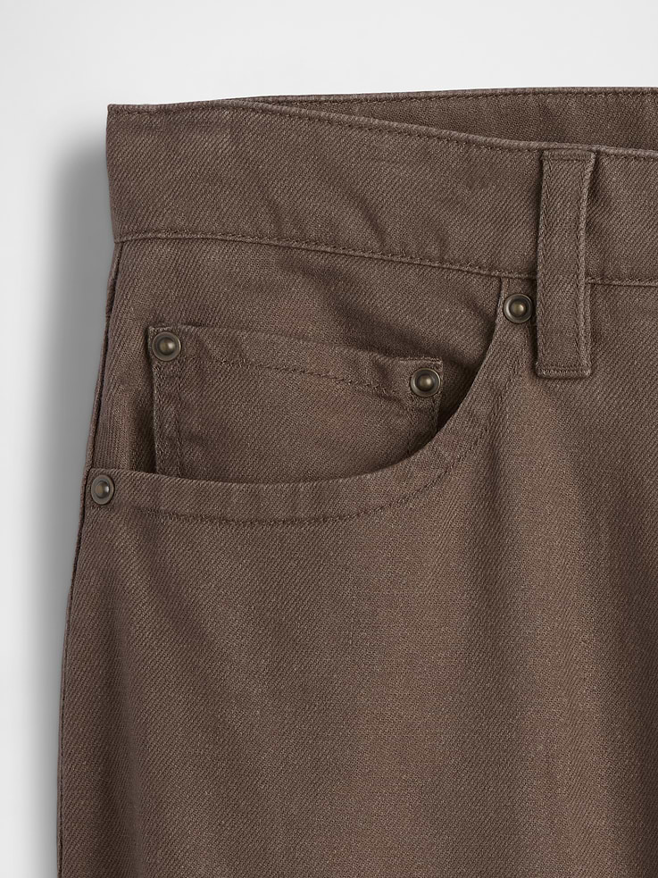Image number 5 showing, Linen-Cotton Relaxed Straight Pants