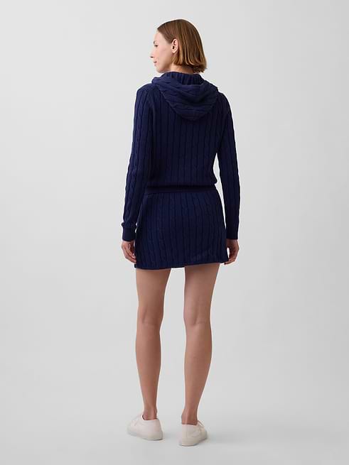 knit skort dress 100% Cotton Cable-Knit Mini Mini dress