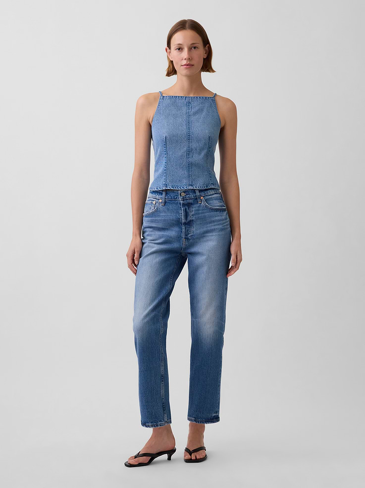 Image number 2 showing, UltraSoft Denim Seamed Square Neck Top