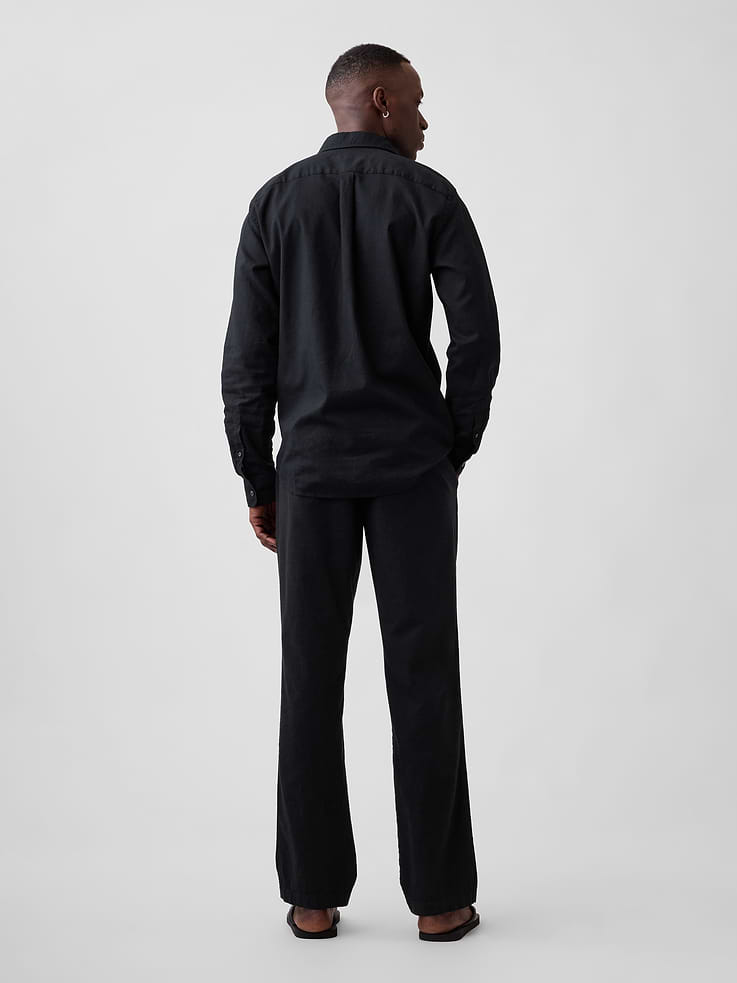 Image number 2 showing, Straight Linen-Blend Pants