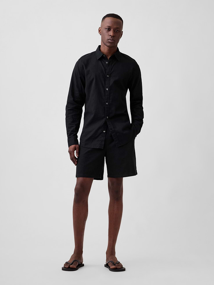 Image 3 of 5, Linen-Blend Shirt in Standard Fit