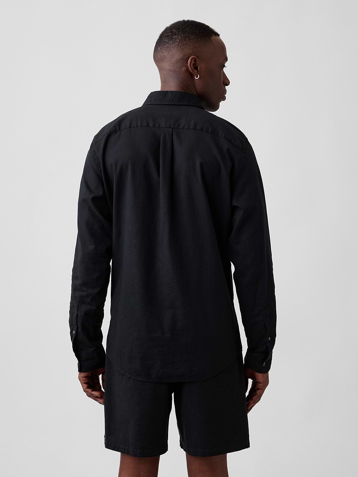 Image 2 of 5, Linen-Blend Shirt in Standard Fit
