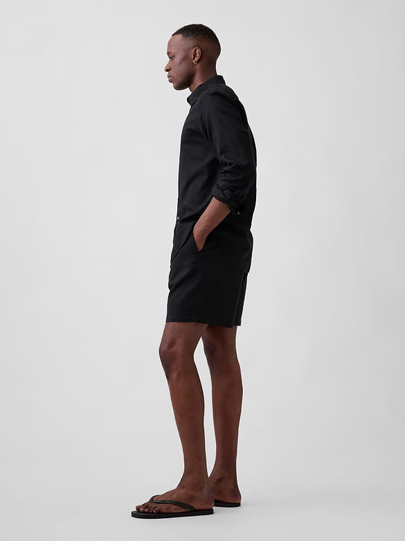 7" Linen-Blend Easy Shorts
