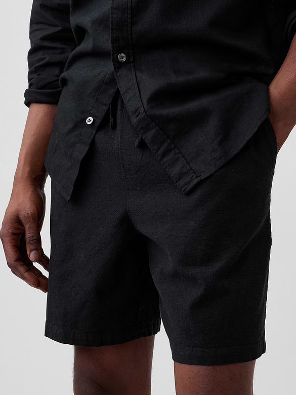 7" Linen-Blend Easy Shorts