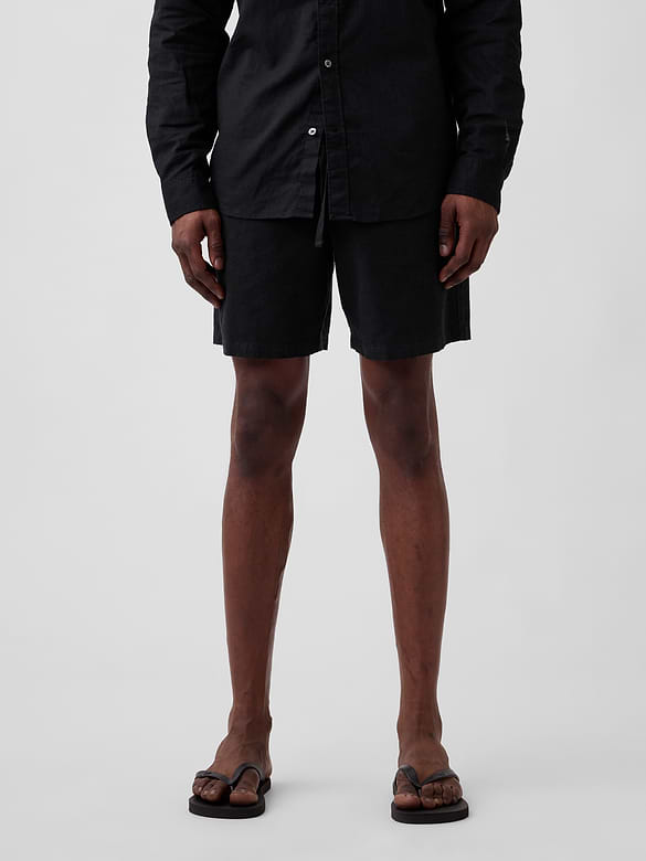 7" Linen-Blend Easy Shorts