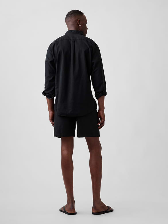 7" Linen-Blend Easy Shorts