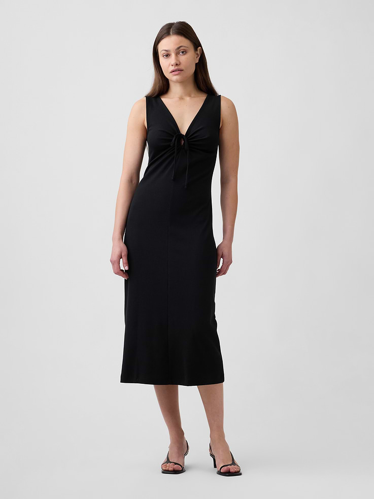 Image number 1 showing, Tie-Front Midi Dress