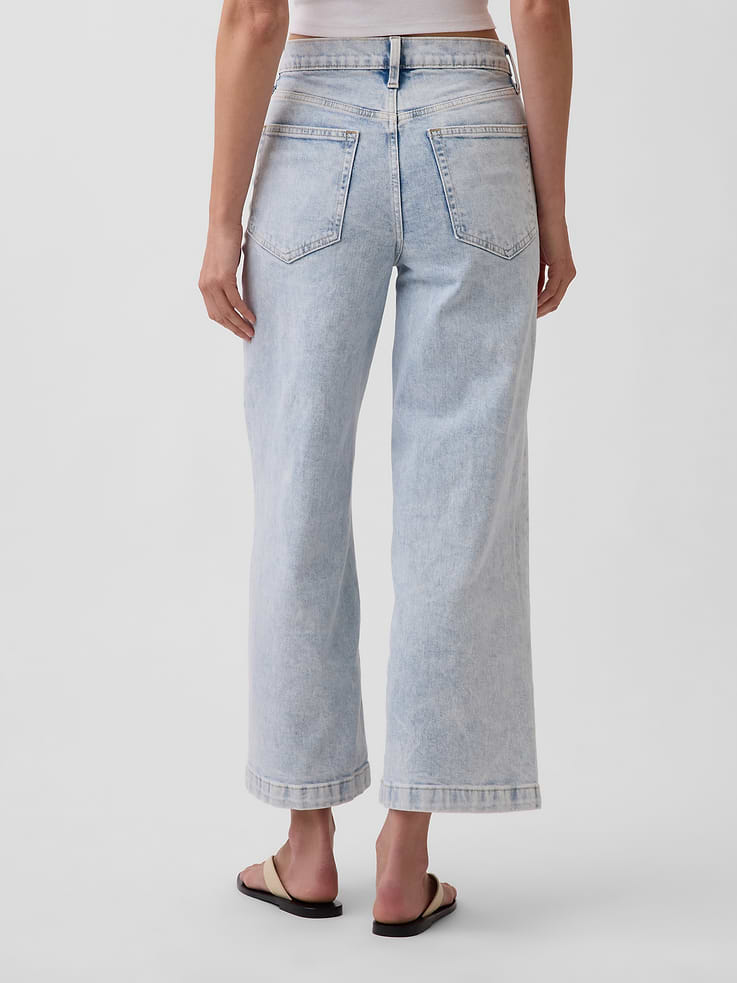 Image number 4 showing, High Rise Stride Wide-Leg Ankle Jeans