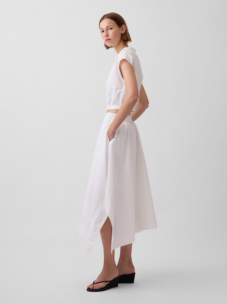 Image number 3 showing, Poplin Midi Handkerchief Skirt