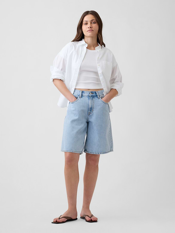11" Low Slung SuperSoft Longline Denim Shorts