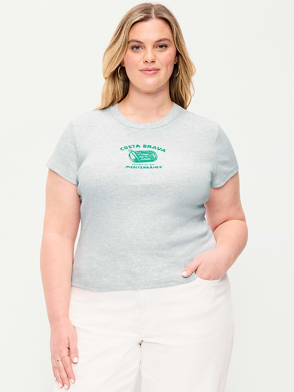 T-shirt moulant à imprimé