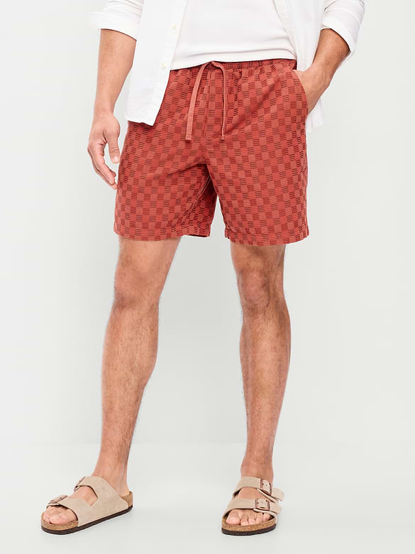 Short de jogging en tricot texturé, entrejambe de 18 cm
