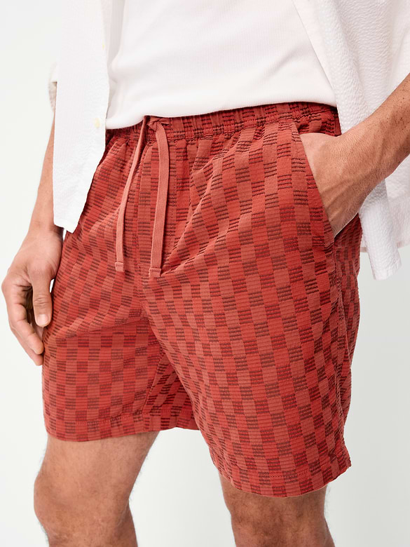 Short de jogging en tricot texturé, entrejambe de 18 cm