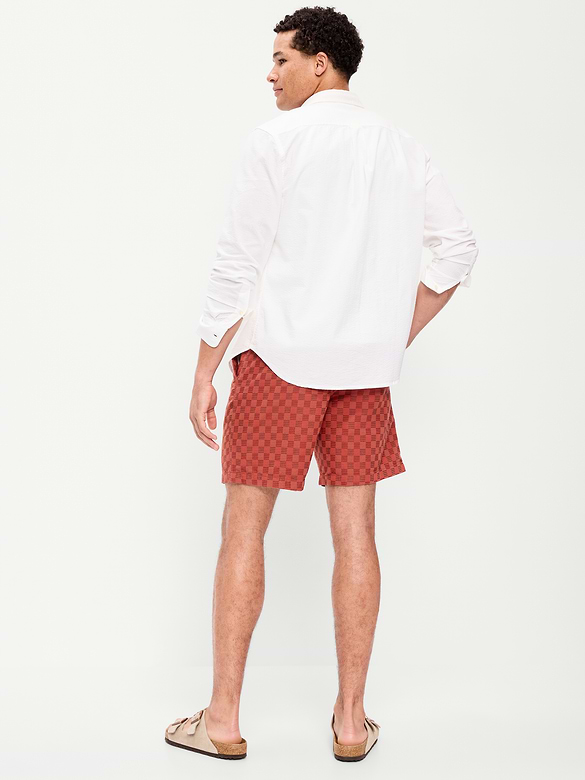 Short de jogging en tricot texturé, entrejambe de 18 cm