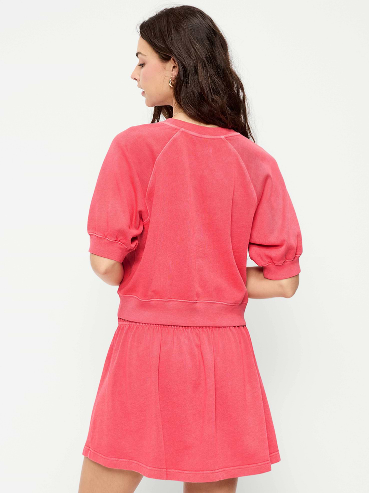 Image number 2 showing, Short-Sleeve Cropped Raglan Sweatshirt
