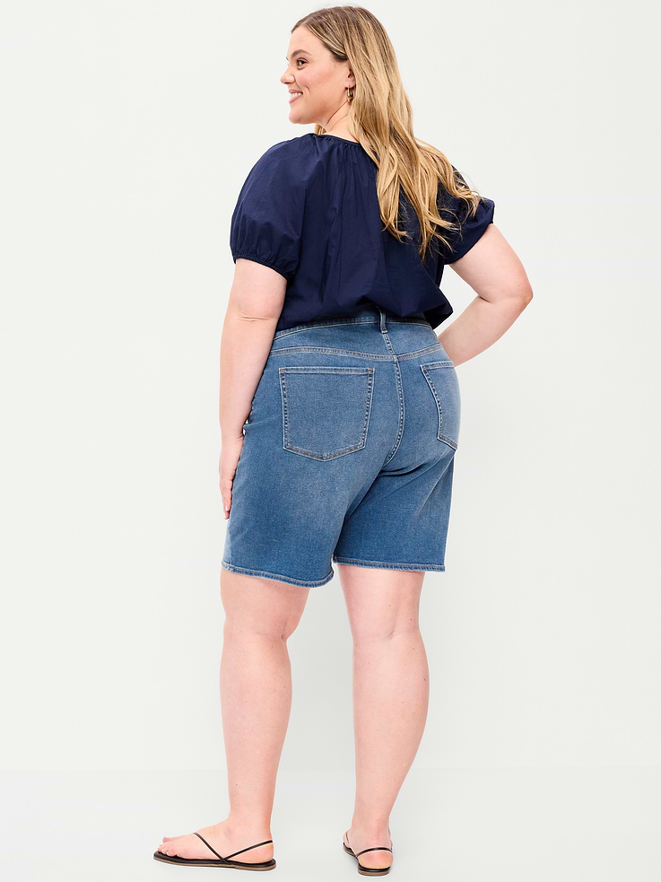 Image number 7 showing, High-Waisted Wow Jean Shorts -- 9-inch inseam