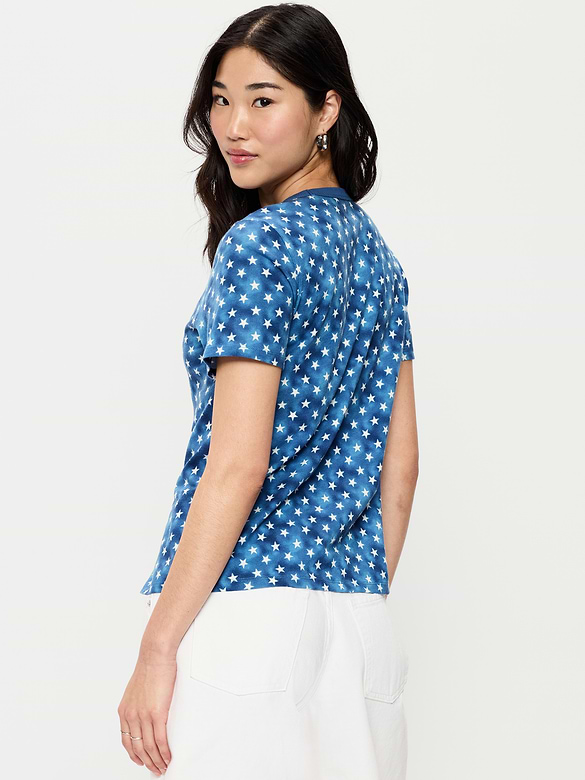 T-shirt passe-partout ras du cou à motif
