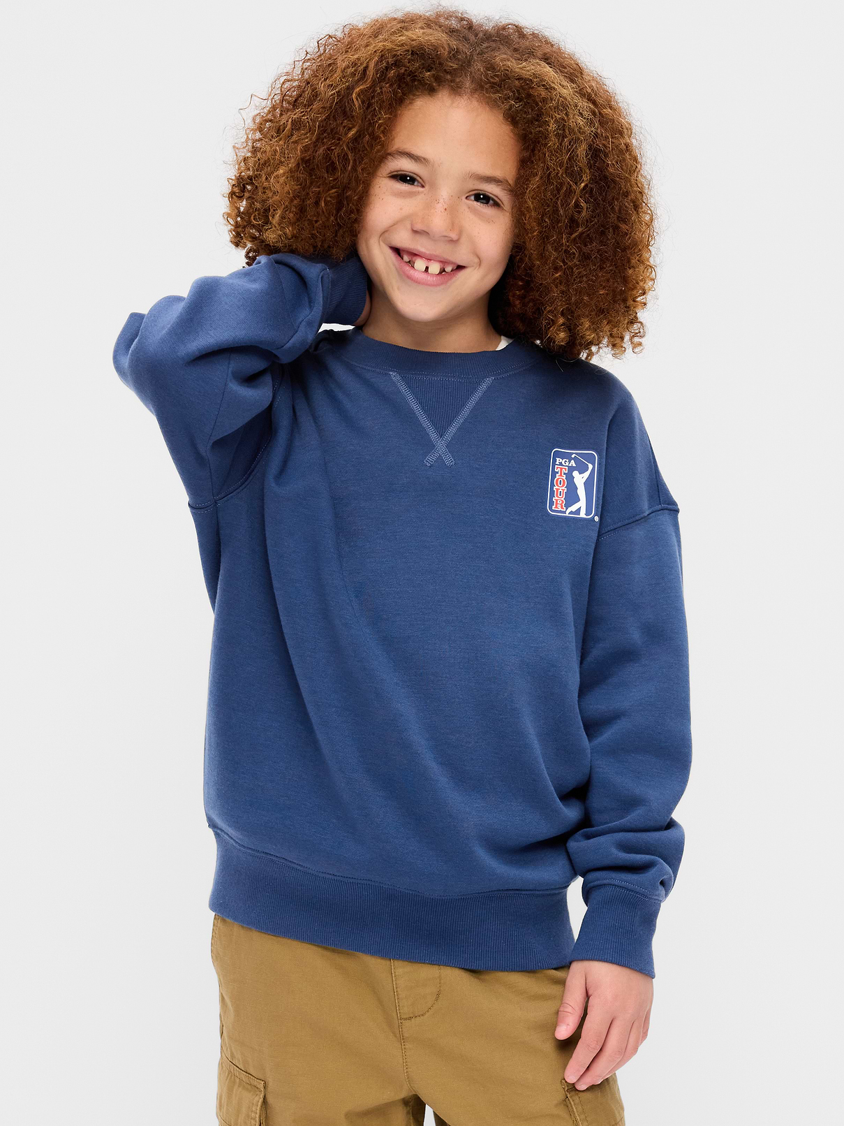L'image numéro 1 présente Chandail en coton ouaté surdimensionné à imprimé PGA TOUR™ unisexe pour enfant