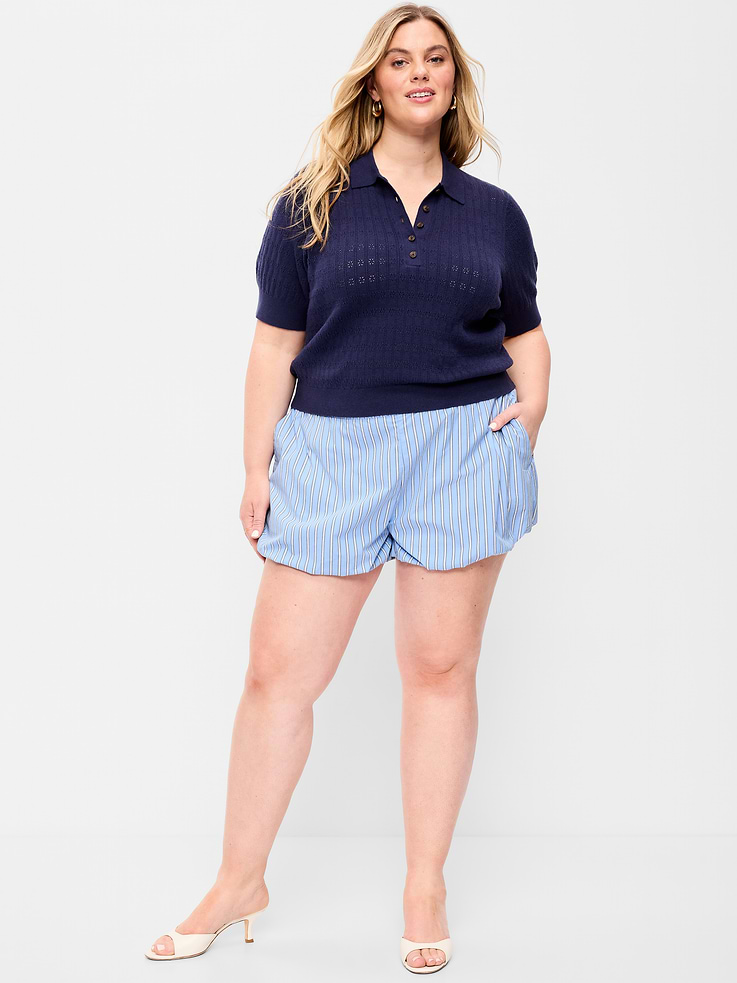 Image number 7 showing, Poplin Bubble Hem Shorts