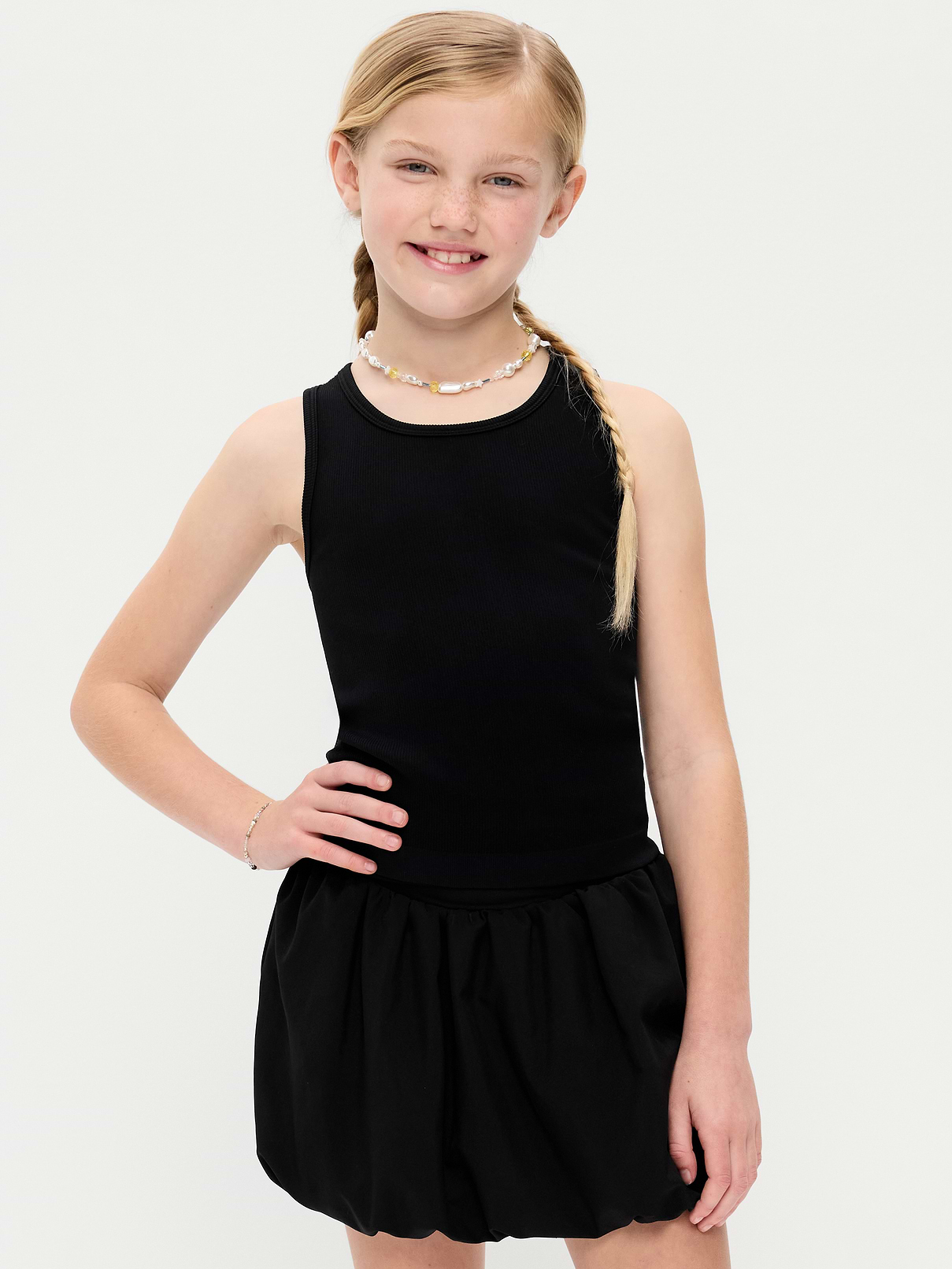 Image number 1 showing, Fitted Seamless Ribbed Racerback Performance Top for Girls