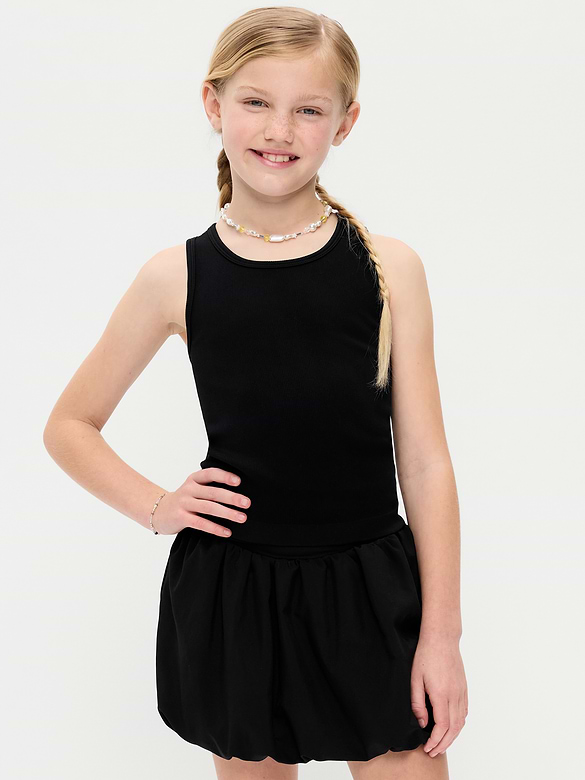 Fitted Seamless Ribbed Racerback Performance Top for Girls